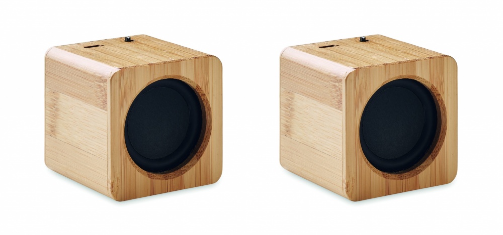 Logotrade advertising products photo of: Set of Bamboo wireless speaker